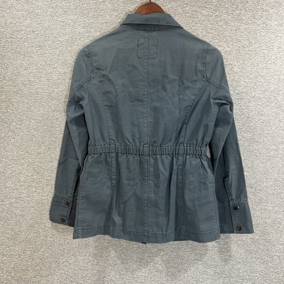 Gap Parka Jacket Women XS Pockets Denim Zip Up Long Sleeve 100% Cotton Gray - Picture 12 of 12